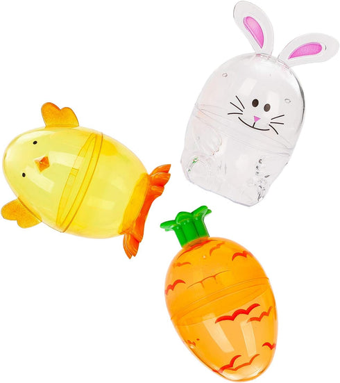 12 JOYIN Pcs Easter Eggs Shell Bunny Shaped Novelty Themed Characters for Easter Egg Hunt, Basket Stuffers Filler