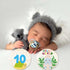Wooden Baby Monthly Milestone Cards with Birth Announcement Sign Newborn Anniversary Cards Photography Props Baby