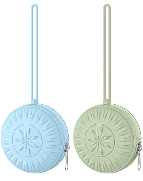 2 Pack senbowe Silicone Pacifier Holder Case, Newborn Baby Portable Silicone Pacifier Case Cover Pouch for Diaper Bag