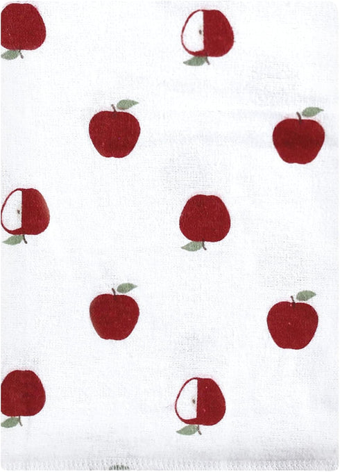 (Pack 2) Hudson Baby Unisex Baby Cotton Flannel Burp Cloths Bundle, Apple Orchard, One Size
