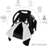 SHANGYINGJI Summer Cool Black and White Checkered Flag Car Seat Cover Baby Carseat Covers Baby for Girl Boy Muslin