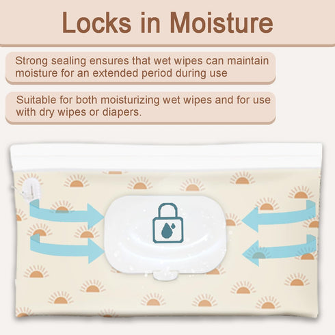 lethooly 3-Pack Baby Wipe Holder,Wipe Dispenser, Portable Refillable Wipe Container,Reusable Travel Baby Wipes Case
