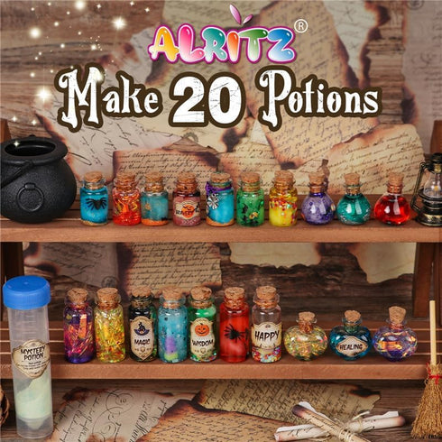 20 6 7 8 9 10 11+ Alritz Mystery Potion Kits for Kids, Magic Mix Witch Potion Bottles, Happy Birthday Party Craft