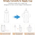 Cathill 8m+, 4 Pack Straw Sippy Cup Conversion Kit for Dr Browns Wide-Neck Baby Bottles, Sippy Cups Transition Kit