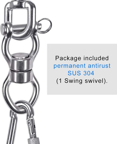 SELEWARE Silent Bearing Swing Swivel, 360 Rotational Device for Tree Swing, Hammock Chair, 1200LB Capacity