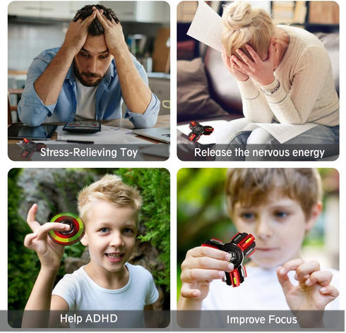 Fidget Spinners, Metal Finger Hand Spinner Toys with Luminous Light for Stress Relief