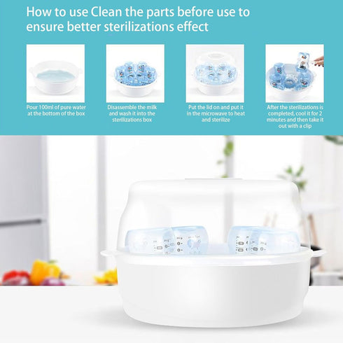 Generic Microwave Cleaner for Baby Bottles | Microwave Steam Cleaner for Baby Bottles | Breastfeeding Storage Steamer