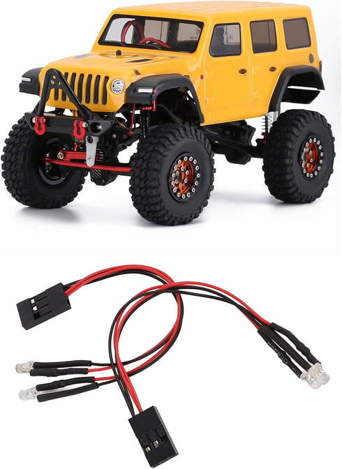 2Pcs Scx24 1/24 1/18 RC Car LED Light Kit, Universal Modified LED Light for Axial for Scale Remote Control Car White