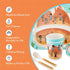 5-Piece Kids Dinnerware Set, Western Cowboys Themed Utensils, Bamboo Fiber Plate, Bowl & Cup, Toddler Safe