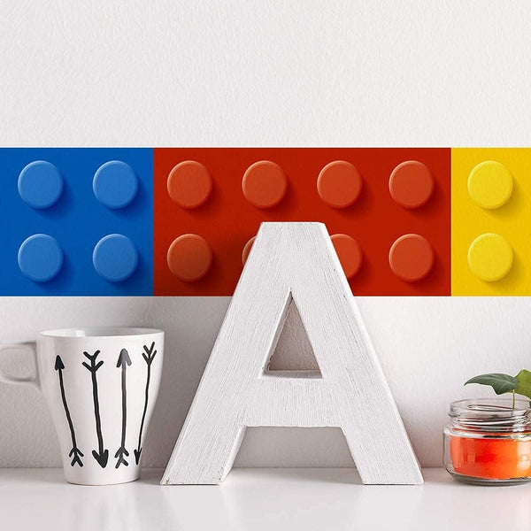 Building Blocks Wall Stickers, Skirting Board Wall Decals Art Decor for Kids Bedroom