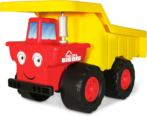 100% 11.25" 6.5" 7.25" 3+ The Big Dig Dump Truck | Made of Recycled Plastic | Long x Wide x Tall | Red and Yellow |