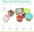 melii Glass Baby Food Freezer Jars, Snack Container with Lids, BPA Free, Microwave & Dishwasher safe (2oz - 6 piece set)