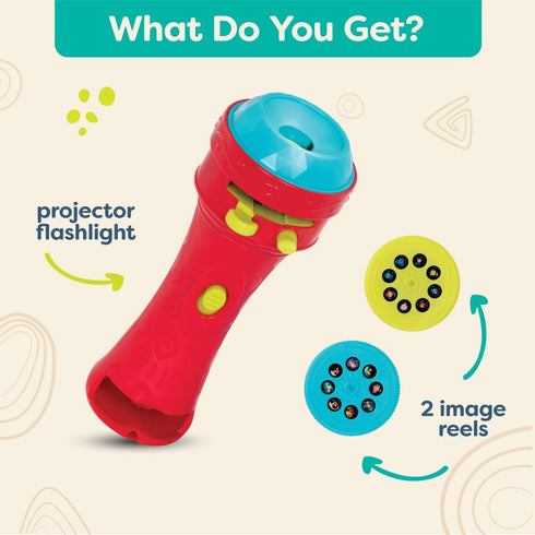 2 4+ B. toys Projector Flashlight Image Reels Planet & Alien Projections Space Toys for Kids Years Light Me to The Moon