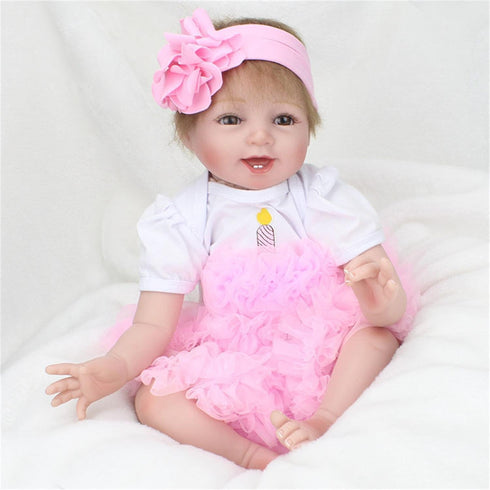 20-23 Inch 2 Set Pink Crown Reborn Baby Dolls Clothes for Pure Handmade Pieces Reborn Doll Baby Girl Clothing