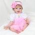 20-23 Inch 2 Set Pink Crown Reborn Baby Dolls Clothes for Pure Handmade Pieces Reborn Doll Baby Girl Clothing