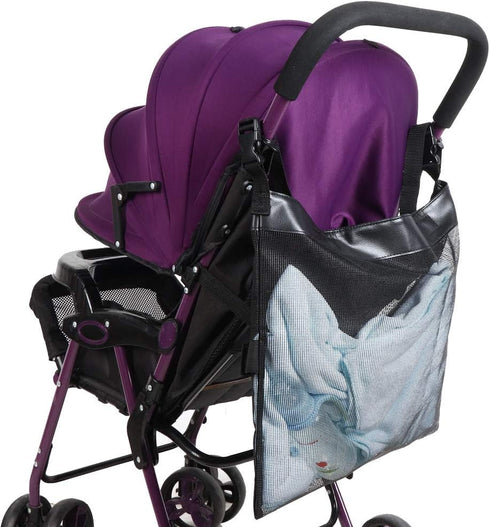 Universal Baby Stroller Organizer, Hanging Breathable Mesh Storage Bag, Side Sling Cargo Net for Wheelchair