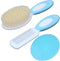Baby Hair Brush & Silicone Cradle Cap Brush Set, for Newborns & Toddlers, Natural Soft Goat Bristles (Blue)