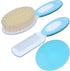 Baby Hair Brush & Silicone Cradle Cap Brush Set, for Newborns & Toddlers, Natural Soft Goat Bristles (Blue)