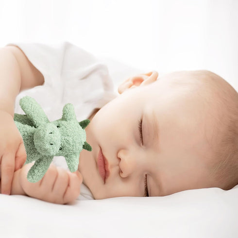 Baby Green Dragon Soft Stuffed Animal Security Blanket, Plush Dinosaur Lovey Blanket, Cuddly Newborn Gift for Boys and
