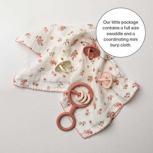 Set Ladore Baby Gifts Swaddle Blanket & Cloth (Florel/Girls)