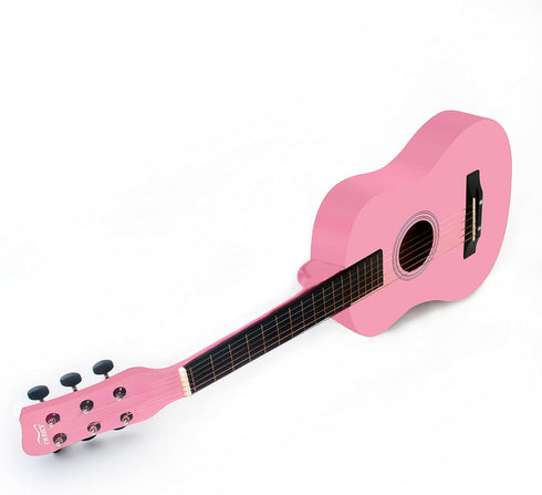 30” Pink Wooden Acoustic Guitar for Girls, Kids Musical Instrument Gift for Ages 3-5 and 5-9
