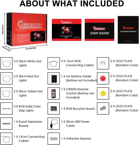 BRIKSMAX LED Lighting Kit for Ducati Panigale V4 R, Compatible with Lego 42107 Model, Lego Set Not Included