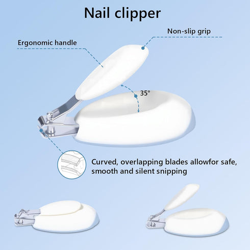 4-in-1 Trimmer Set Baby Nail File Electric, Battery Powered Baby Nail Electric with Storage Case & Night Light
