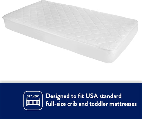 52 28- Kolcraft Fitted Waterproof Baby Infant Crib Mattress Protector Pad and Toddler Bed Cover, Durable