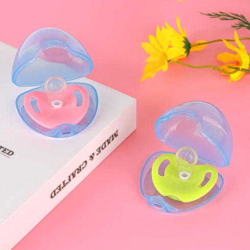 Accmor 2 Pack Pacifier Case, Pacifier Holder Case, Pacifier Container for Travel, BPA Free,Transparent Blue