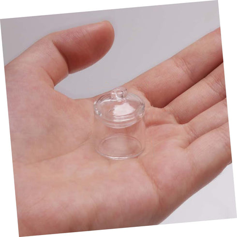 Artibetter 2 Pcs Miniature Jar 1:12 Doll Glass Jars with Lids, Miniature Glass Bottles for Doll House