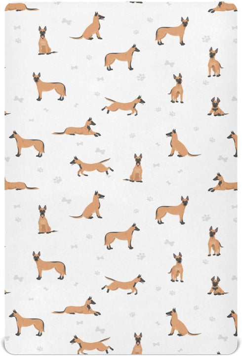 CHUROUSY Belgian Shepherd Dog Crib Sheets for Boys Girl Belgian Malinois Mattress Cover