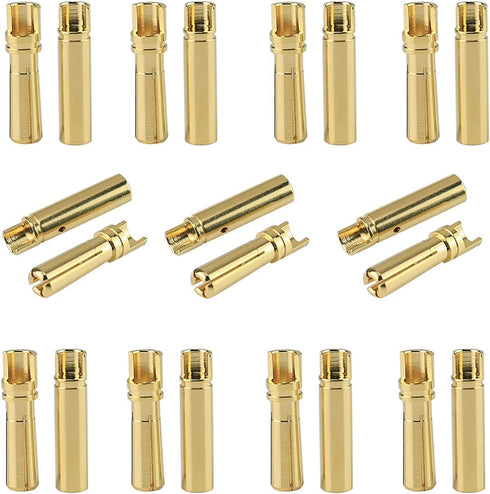 20 Pairs Amass 4.0mm Gold Banana Bullet Connector Plug, Male Female for RC Battery