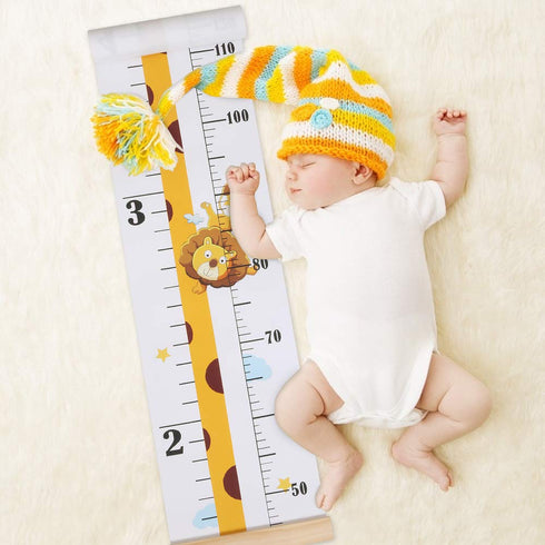 Baby Height Growth Chart, Canvas for Kids, Wood Growth Chart for Nursery Decor, Hangable and Waterproof