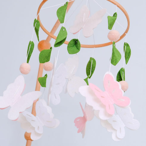 Pink and White Butterfly Crib Mobile - Charming Nursery Decoration