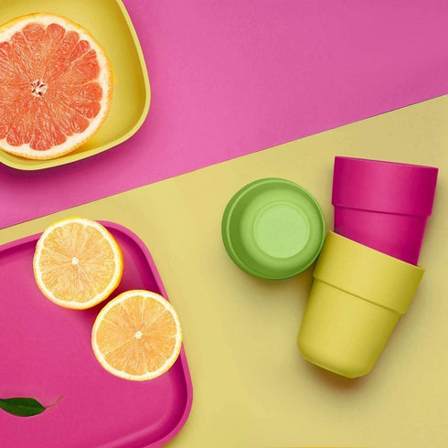 GET FRESH PLA Kids Cups Set – 4-Pack Melamine-Free Dinner Cups for Kids, Microwave Safe, BPA-Free, Reusable Tumblers