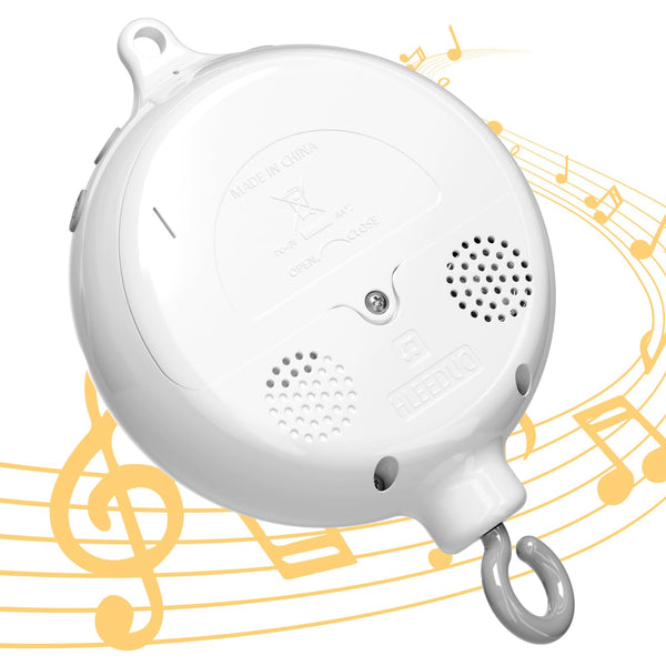 FEISIKE Crib Mobile Motor, Baby Music Box Spinner with 3 Modes, 35 Lullabies, Portable Sound Machine, Auto-Off 30