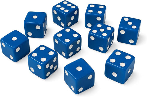 Hobby Monsters 10 Piece16mm Game Dice (Blue with White Pips)