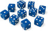 Hobby Monsters 10 Piece16mm Game Dice (Blue with White Pips)