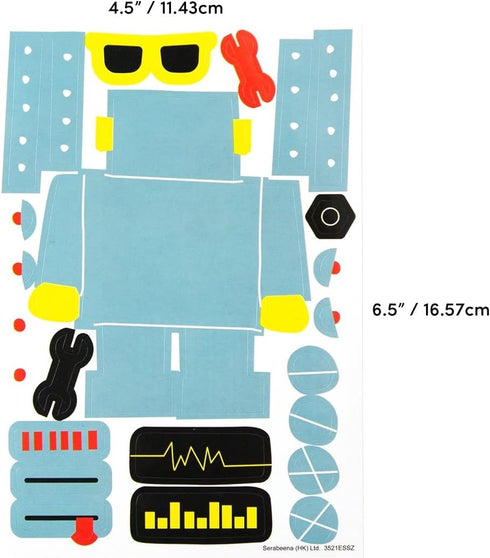 700+ 3+ 24 6 Make Your Own Robot Stickers for Kids - Sticker Sheets | Birthday Party Favors & Craft Activity