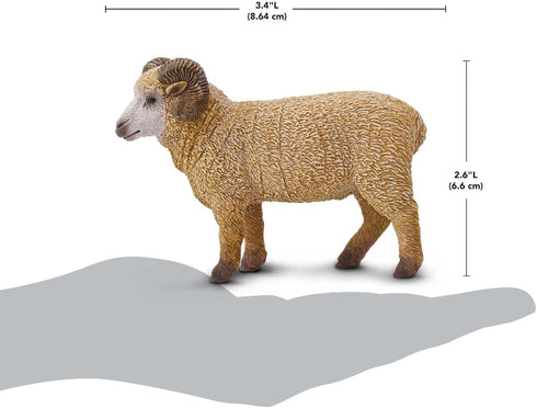 3.5" 1+ Safari Ltd. Ram Figurine - Lifelike Model Figure - Educational Toy for Boys, Girls, and Kids Ages