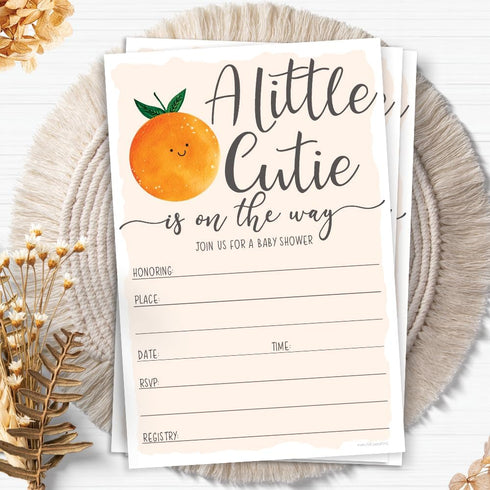 Little Cutie Baby Shower Invitations (20 Count) with Envelopes - Gender Neutral or Girl Shower