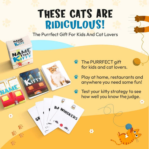 Name That Kitty - Purrrfect for Kids Games- Cat Gifts for Girls - Cat Crafts for Kids and Cat Themed Gifts for Girls - Makes Great Cat Gifts for Cat Lovers & Cat Toys for Girls