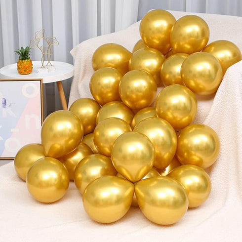 Gold Metallic Balloons 100pcs 12 Inch Helium Balloons for Birthday, Graduation, Baby Shower, Wedding Party Decorations