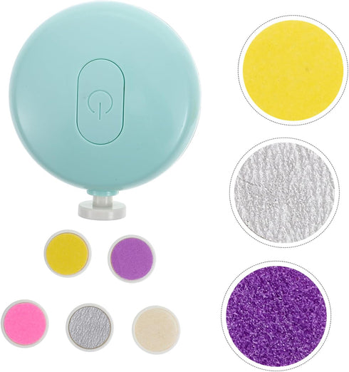 HOODANCOS 1Set Trimmer Electric Nail Manicure for Newborns Boy Girl Includes Various Grinding Heads for Smooth Nail