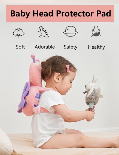 Backpack JunNeng Toddler Baby Head Protector for Toddler Walker with Knee Pads&Anti-Slip Socks, Tiger