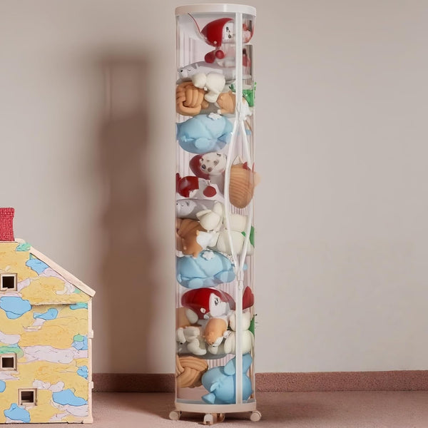 Flarelyare Large Stuffed Animal Storage Tube with Wheels, 59''11''Toy Organizer with Double Zipper,