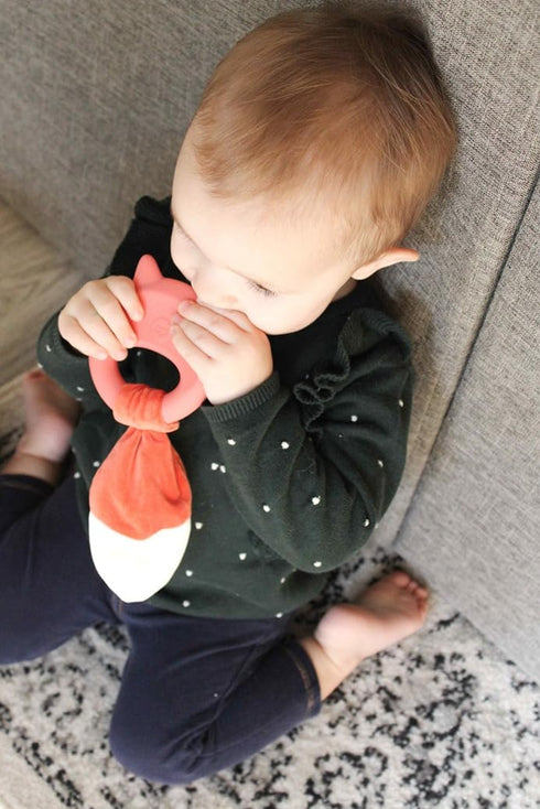Mary Meyer Teething Toys Leika Silicone Baby Teether, 9-Inches, Little Fox for Babies 0-12 Months