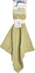 Tikiri (0+ Safari Animal Collection Crocodile Baby Comforter Olive Green Muslin with Natural Rubber Teether | Organic