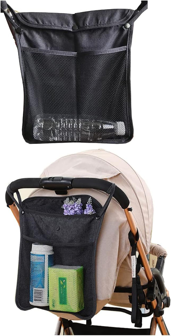 Baby Stroller Organizer, Black, Umbrella Stroller Organizer with Extra Pockets for Snacks, Wipes, Water Bottles