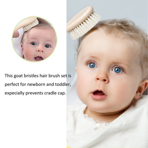 YARRA MODES Set YarraModes Baby Goat Hair Brush and Comb for Newborns & Toddlers| Eco-Friendly Safe Brush | Natural